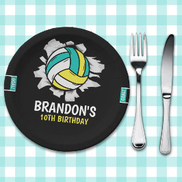 Prato De Papel Funny Volleyball Boy Birthday