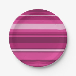 Prato De Papel Fuschia stripes
