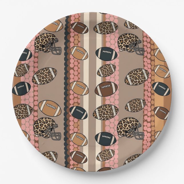 Prato De Papel Fútbol Coquette con Estampado de Leopardo (3) (Frente)
