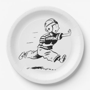 Prato De Papel Futebol Americano Infantil Vintage Correndo para T