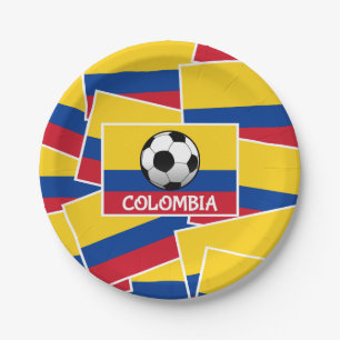 Prato De Papel Futebol da Colômbia