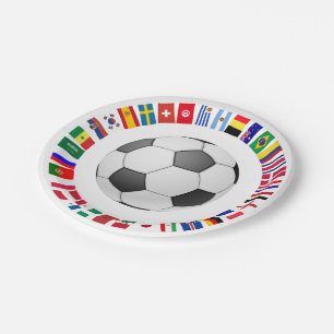PRATO DE PAPEL FUTEBOL DE FUTEBOL DE 2018 SÍMBOLOS DE EQUIPE