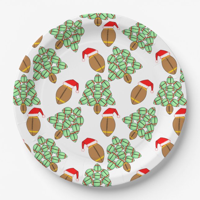 Prato De Papel Futebol de Natal (Frente)