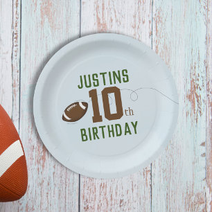 Prato De Papel Futebol Personalizado da Festa de aniversário Azul