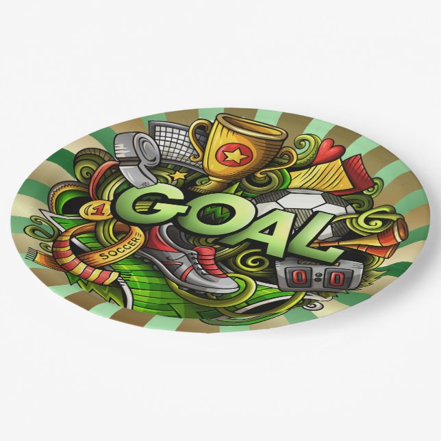 Prato De Papel Futebol - Placa de Futebol (Inclinado)