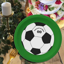 Prato De Papel Futebol Plates, bola de futebol com nome e número