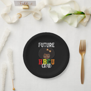 Prato De Papel Futuro Graduada de HBCU Graduação Faculdade Preta
