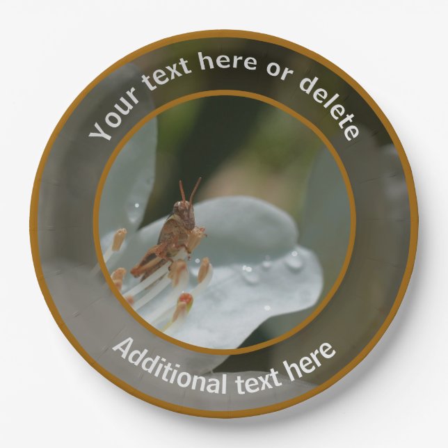 Prato De Papel Gafanhoto No Flower Personalizado Da Azalea (Frente)