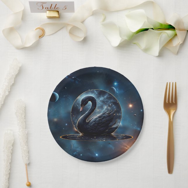 Prato De Papel Galáctica Grace: O Cisne Negro. (Casamento)