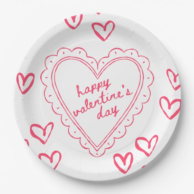 Prato De Papel Galentine’s Day Valentine Girly Invitation (Frente)