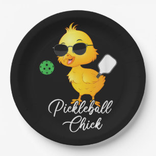 Prato De Papel Galinha de Pickleball Engraçado Pickleball