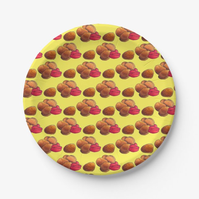 Prato De Papel Galinhas Nuggets com Ketchup Comida Foodie (Frente)