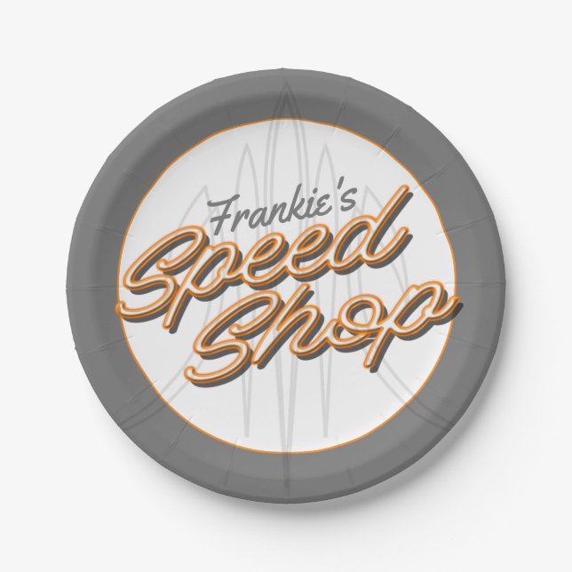 Prato De Papel Garagem de Compro de velocidade personalizada Pins (Frente)