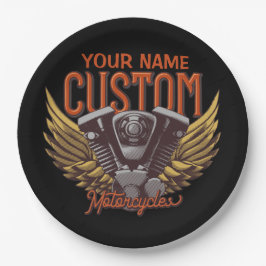 Prato De Papel Garagem Personalizada de Eagle Wings Biker