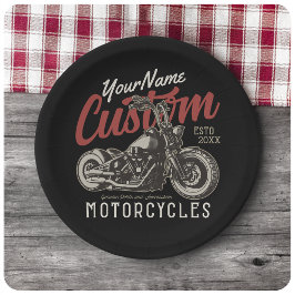 Prato De Papel Garagem Personalizada do Biker Cruiser de Motocicl