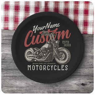 Prato De Papel Garagem Personalizada do Biker Cruiser de Motocicl