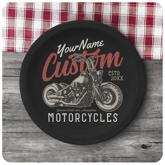 Prato De Papel Garagem Personalizada do Biker Cruiser de Motocicl (Criador carregado)