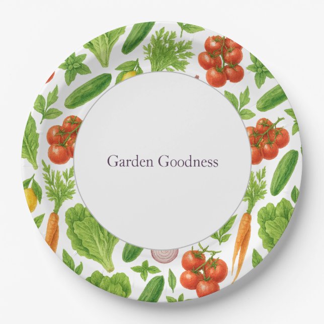 Prato De Papel Garden Goodness Paper Plates — Summer Fresh  (Frente)