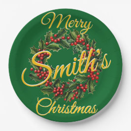 Prato De Papel Garland de Natal da Família Personalizada