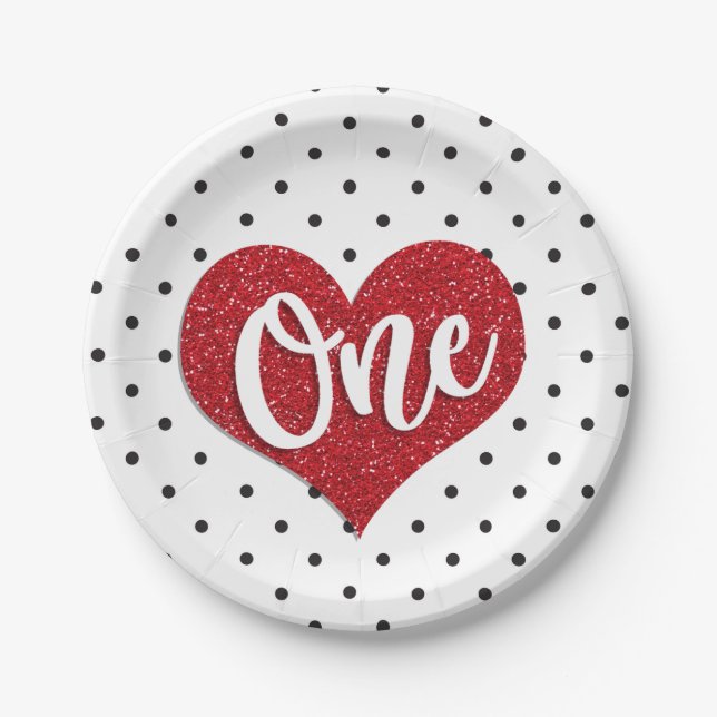 Prato De Papel Garota dos Dias de os namorados da Glitter Primeir (Frente)