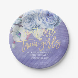 Prato De Papel Garotas gêmeas bonitas e Chás de fraldas