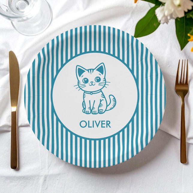 Prato De Papel Gatinho azul (Criador carregado)
