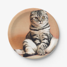 Prato De Papel Gatinho Bonito Desenterrado