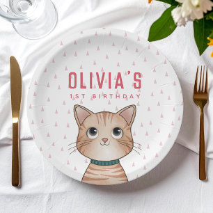 Prato De Papel Gatinho marrom