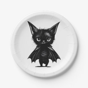 Prato De Papel Gatinho Preto, Grumpy, Do Dia Das Bruxas
