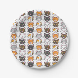 Prato De Papel Gatinho Rostos De Papel Térmico