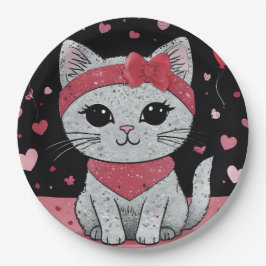 Prato De Papel Gato Adorável em Disfarce - Diversão Puro do Namor