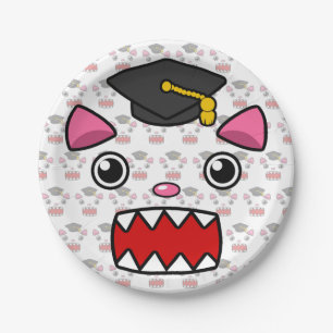 Prato De Papel Gato de Graduação Animado