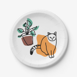 Prato De Papel Gato e planta
