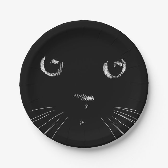 Prato De Papel Gato negro  (Frente)