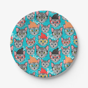 Prato De Papel Gato no chapéu