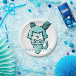 Prato De Papel Gato no Cone Perfect Teal
