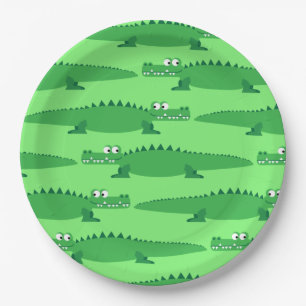 Prato De Papel Gator Alligator Crocodile Kids - primeiro aniversa