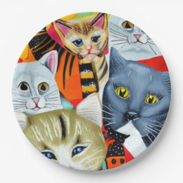 Prato De Papel Gatos Brilhantes e Bonitos
