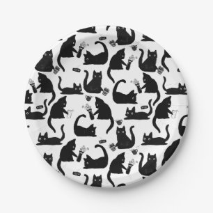 Prato De Papel Gatos Ruins A Trancar Coisas