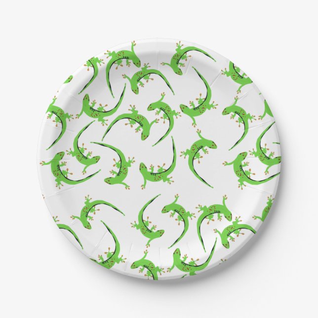 Prato De Papel Gecko Lizard Reptile Pattern (Frente)