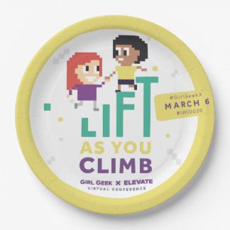 Prato De Papel Geek Rapariga X Elevate + Placas De Partido #IWD20