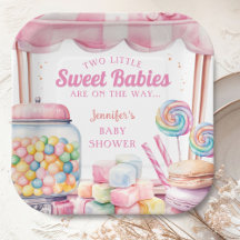 Gêmeos Candyland Chá de Bebê Rosa Menina