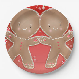 Prato De Papel Gêmeos de Biscoito de Gengibre de Hortelã Pimenta