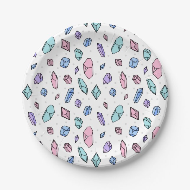 Prato De Papel Gemstones Gemstones Gems Cristal de Trendy Trendy (Frente)