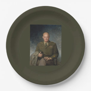 Prato De Papel General Dwight Eisenhower 5 Star - Retrato Pintado