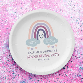 Prato De Papel Gentil Pequeno Arco-Íris, Festa Reveladora