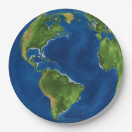 Prato De Papel Geografia do globo terrestre com aquarelas ilusão