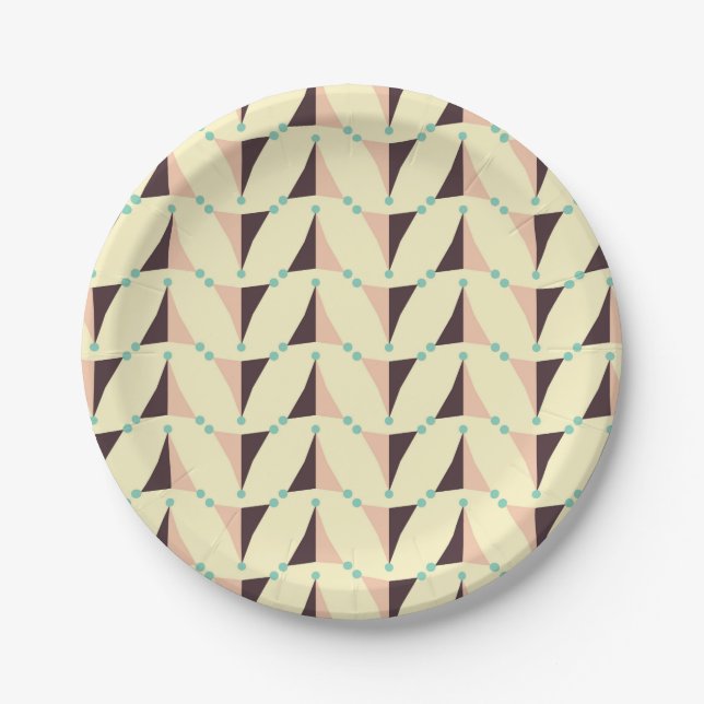 Prato De Papel Geometric pattern in retro vibe (Frente)