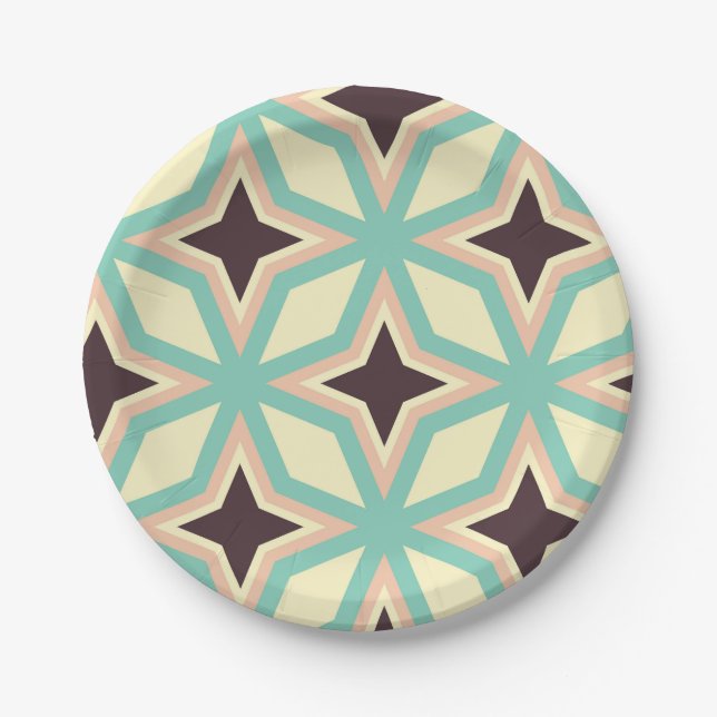 Prato De Papel Geometric pattern with alternating dark star shape (Frente)