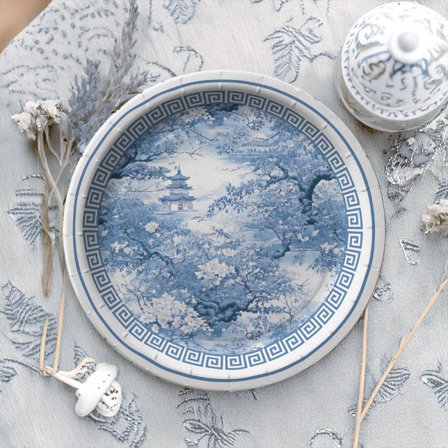 Prato De Papel Geométrico Chinoiserie Pattern ID1094 (Criador carregado)